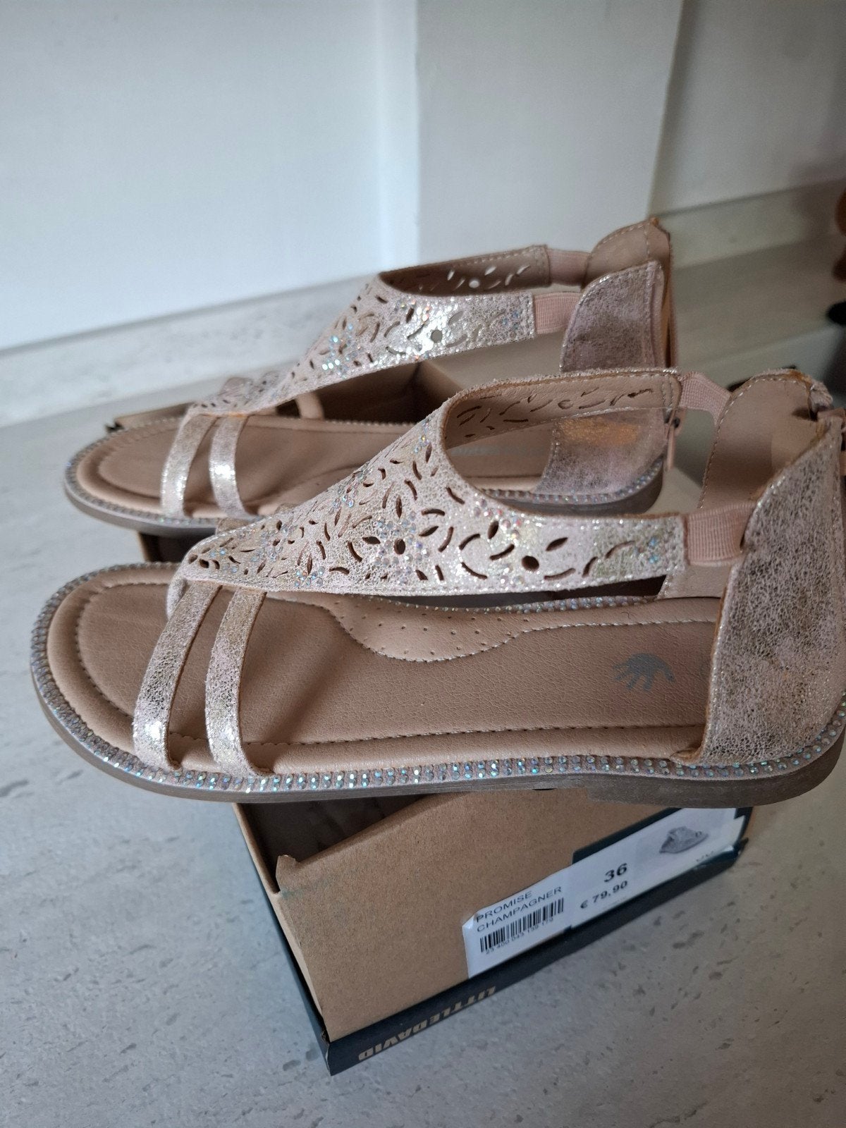 Sandaal kind/jeugd Little David, Ophalen, Beige