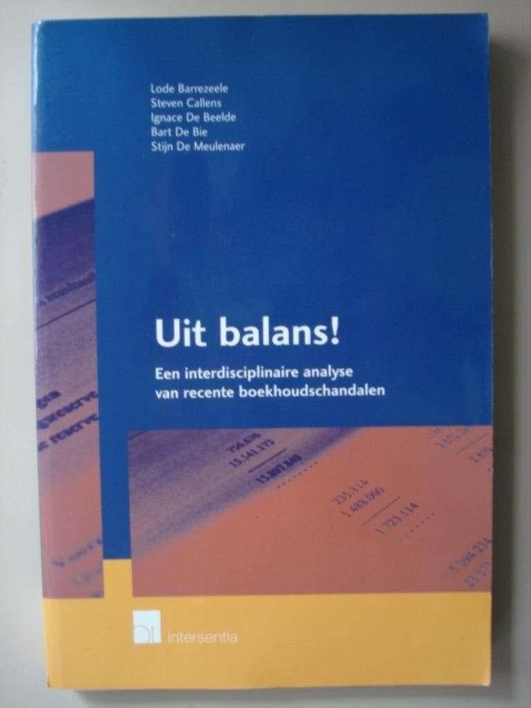 13. Uit balans! Een interdisciplinaire analyse van recente b, Boeken, Lode Barrezele, Verzenden, Zo goed als nieuw, Accountancy en Administratie