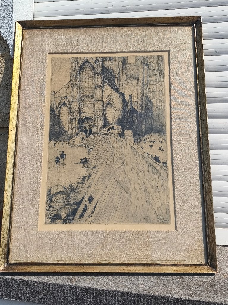 Gravure signe jules de bruycker, Ophalen of Verzenden, Gravure
