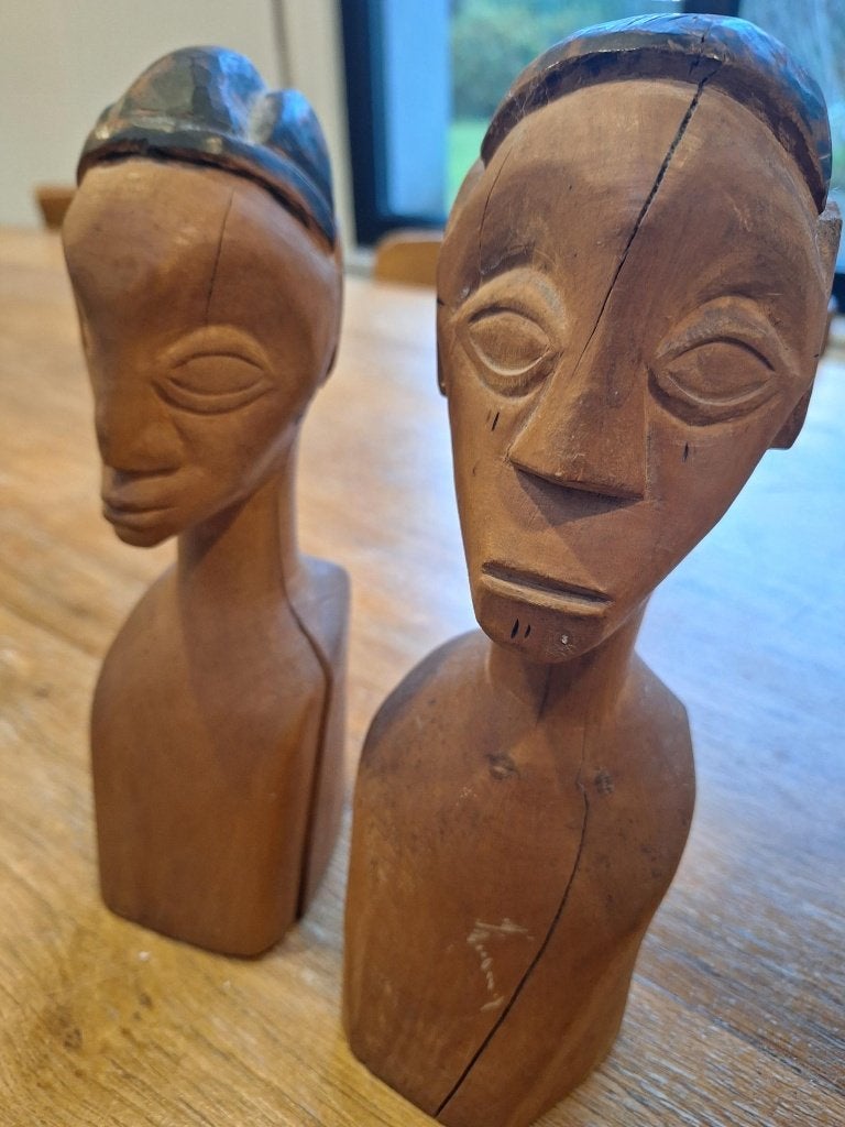 2 oude Afrikaanse beeldjes., Ophalen of Verzenden
