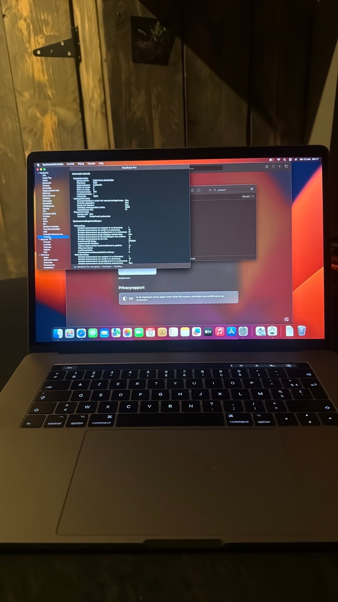 Macbook pro 2017, Informatique & Logiciels, Qwerty, 512 GB, Utilisé, 15 pouces