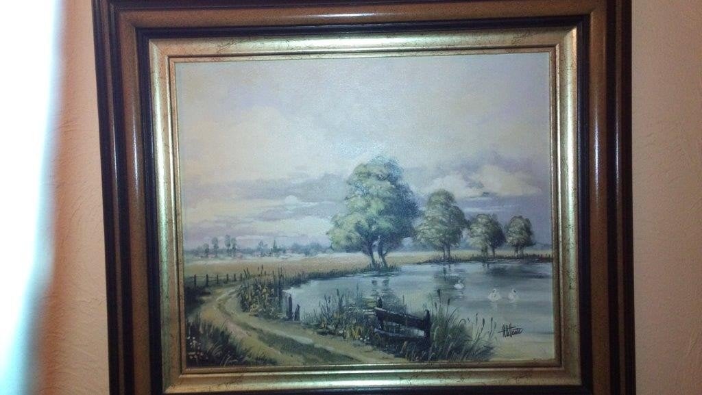 schilderij met landschap, Antiek en Kunst, Ophalen, Landschap