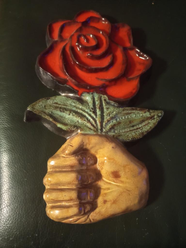 Keramiek Roos, jaren 70, geschenk mandatarissen, SP, Antiek en Kunst, Kunst | Schilderijen | Modern, Verzenden