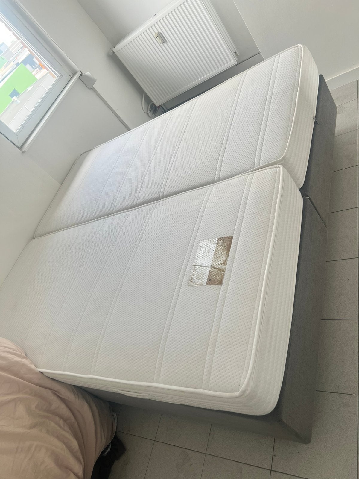 Boxspring 180x200 incl. matrassen – Zeer goede staat, Ophalen, Gebruikt, Tweepersoons, 180 cm