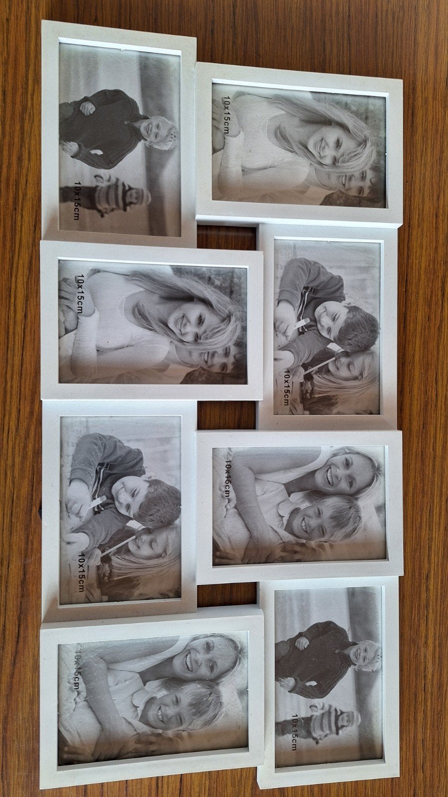 Foto lijst wit 60 x 28 cm voor 8 foto's van 10 x 15 cm, Wit, Collagefotolijst, Nieuw, Ophalen of Verzenden