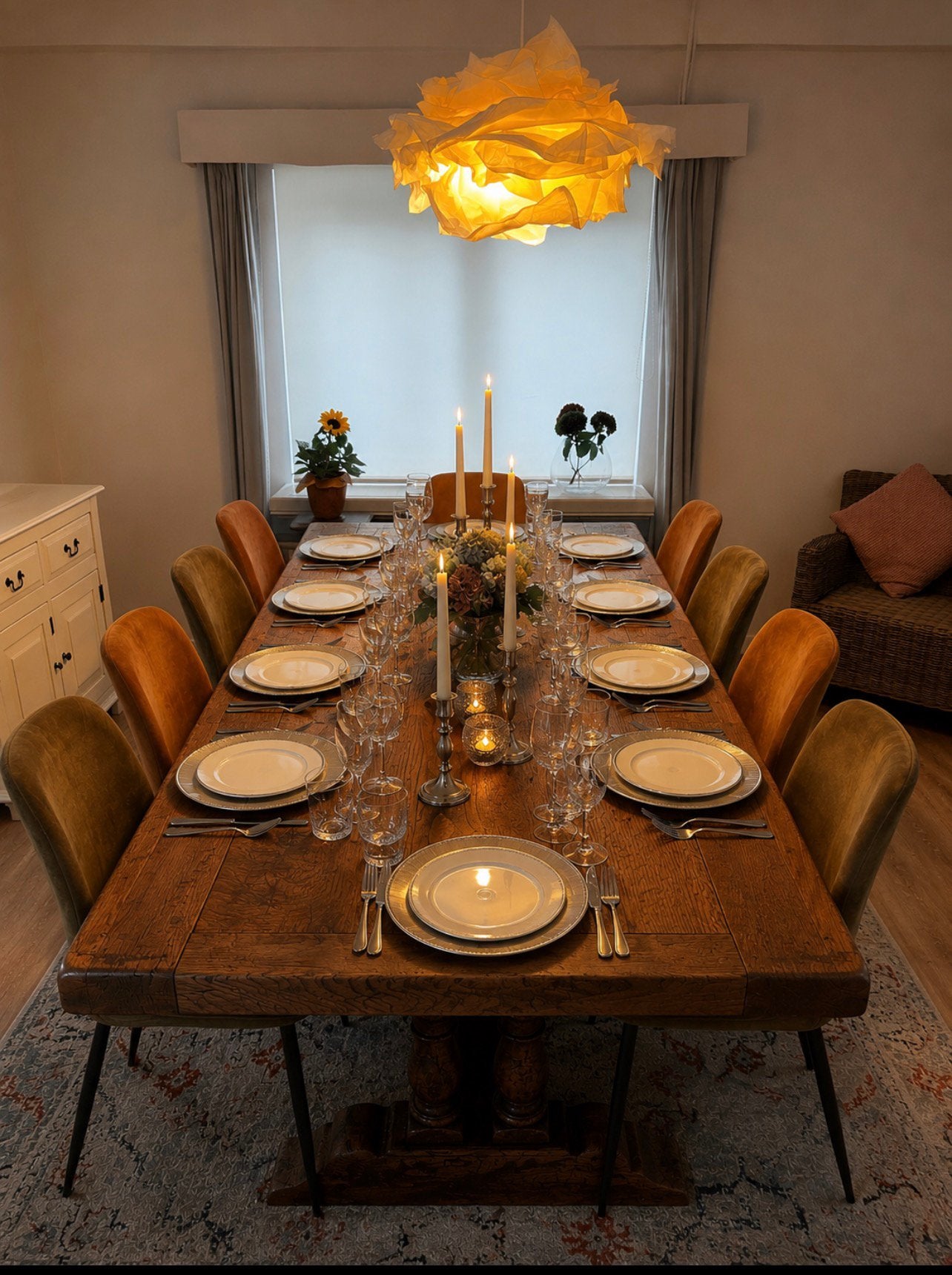 Landelijke massief eiken tafel, Ophalen