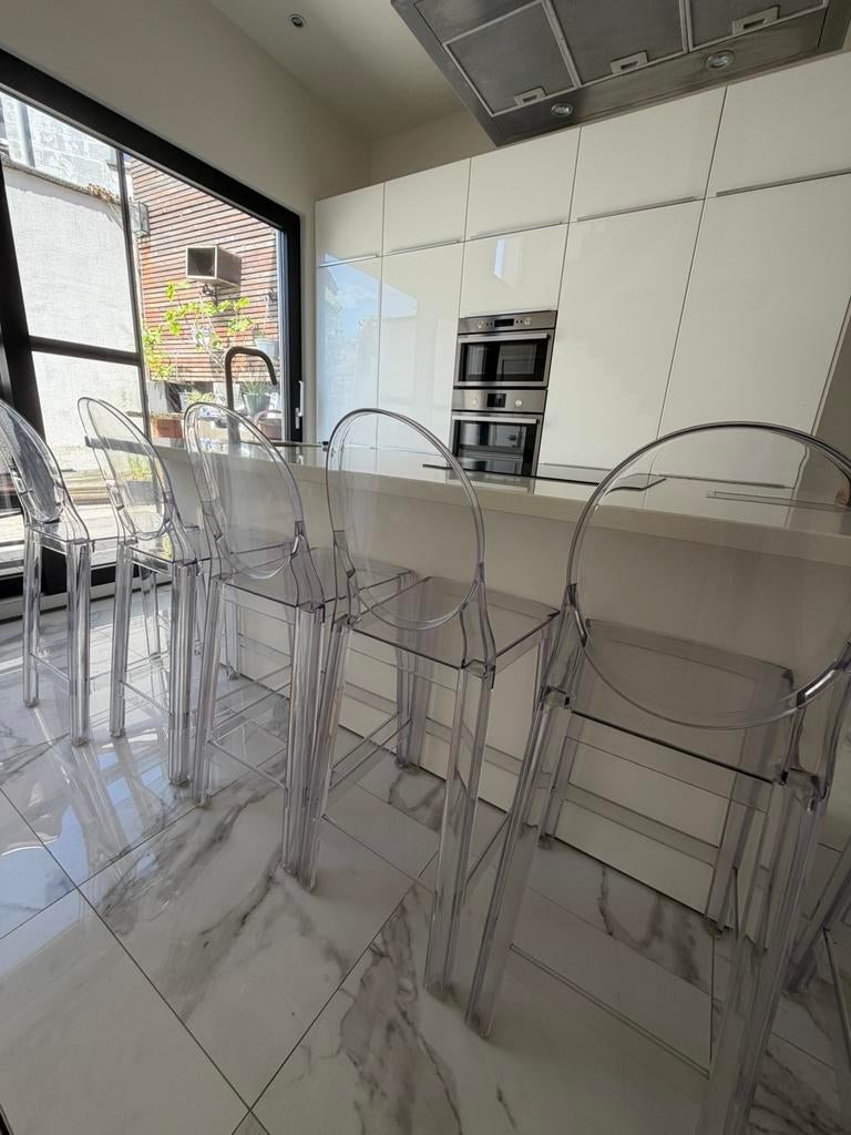 Transparante barstoelen, Huis en Inrichting, Stoelen, Zo goed als nieuw, Ophalen