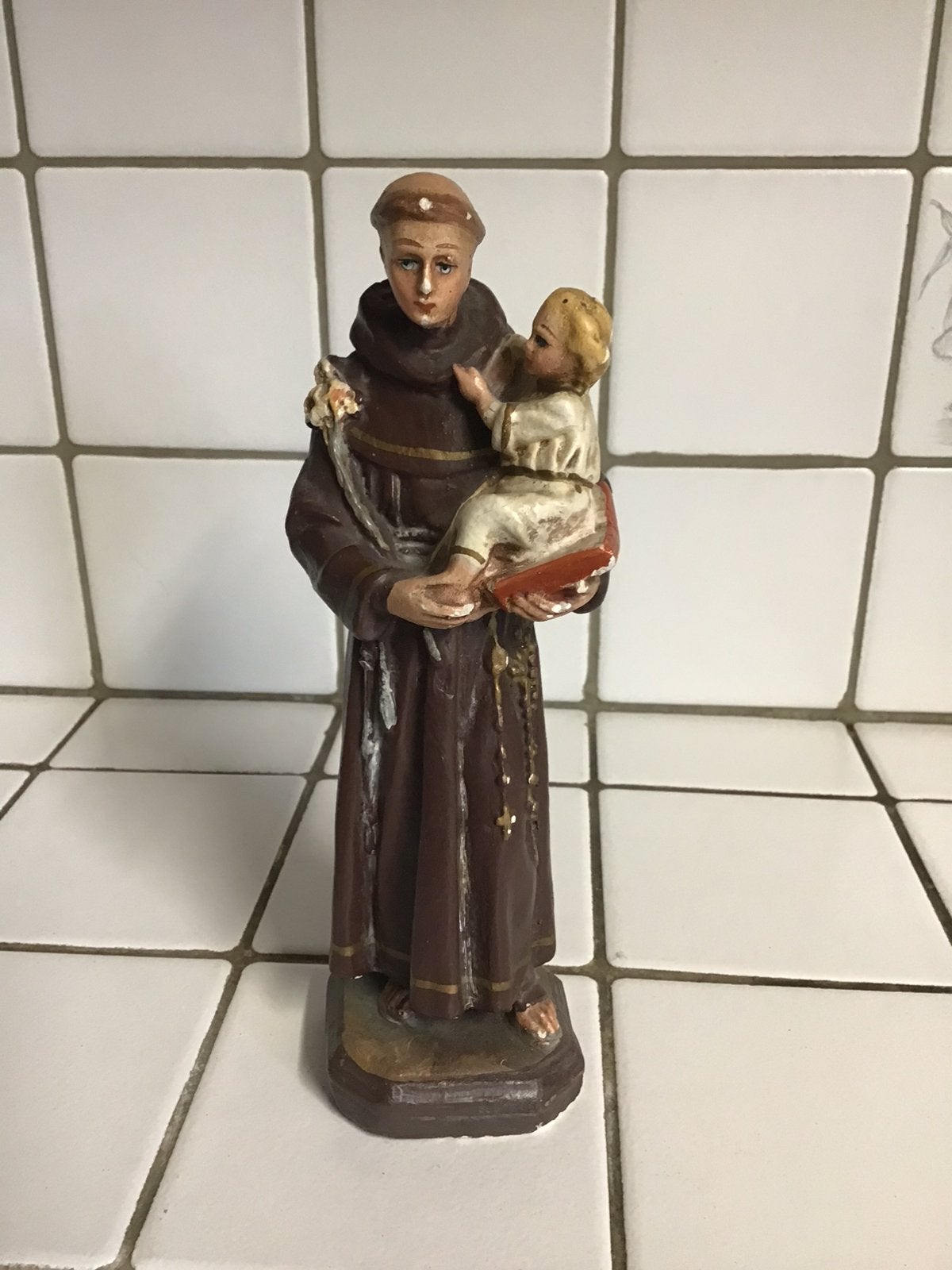 Ancienne statue en plâtre de Saint Antoine, Antiquités & Art, Enlèvement ou Envoi