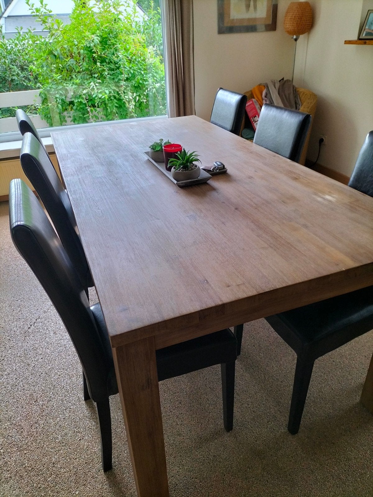 6 eetkamerstoelen, Ophalen, Kunststof, Gebruikt, Bruin