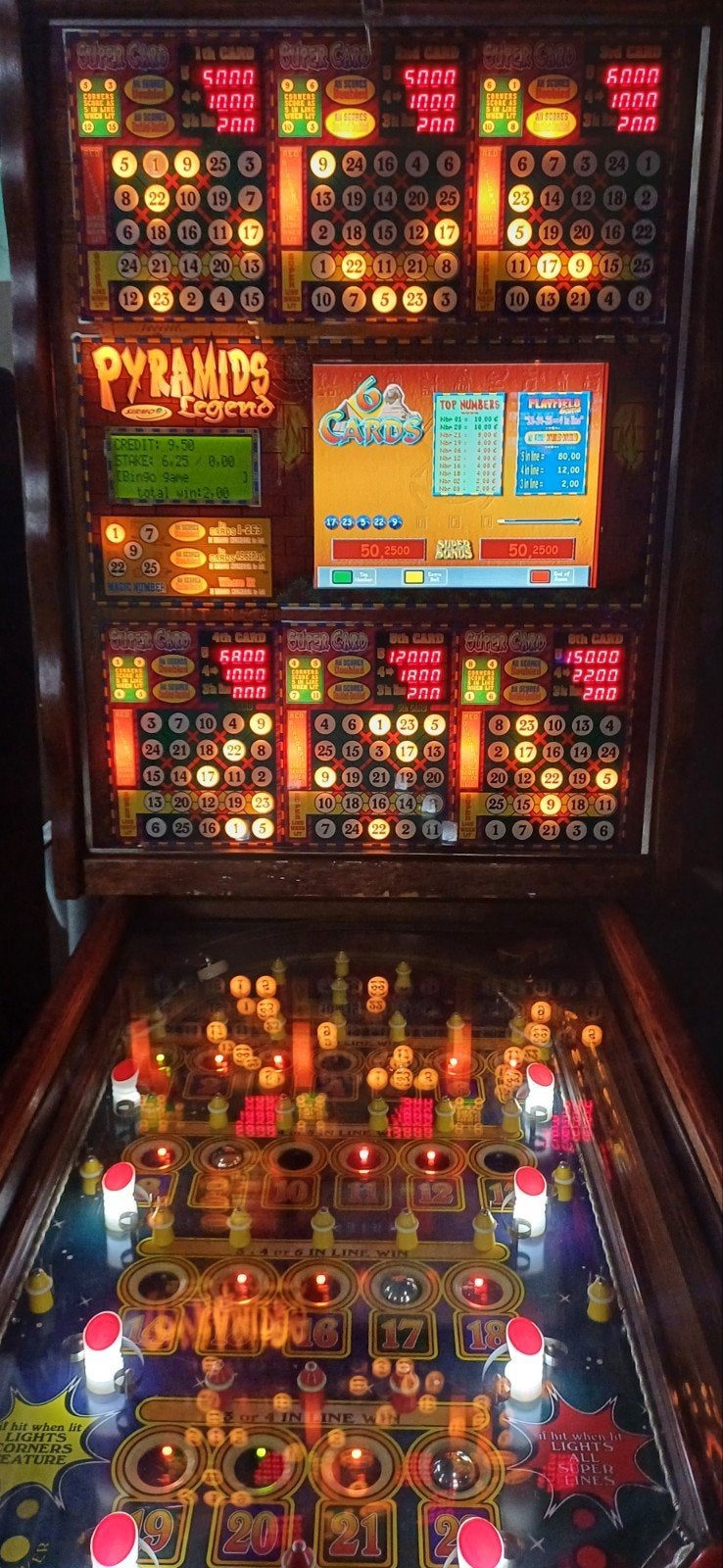 6 kaart bingo Pyramid Legend, Verzamelen, Automaten | Gokkasten en Fruitautomaten, Ophalen