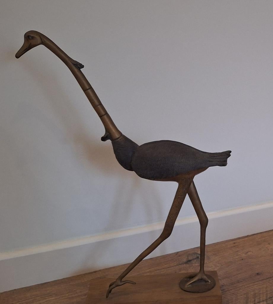 Struisvogel uit messing, Ophalen