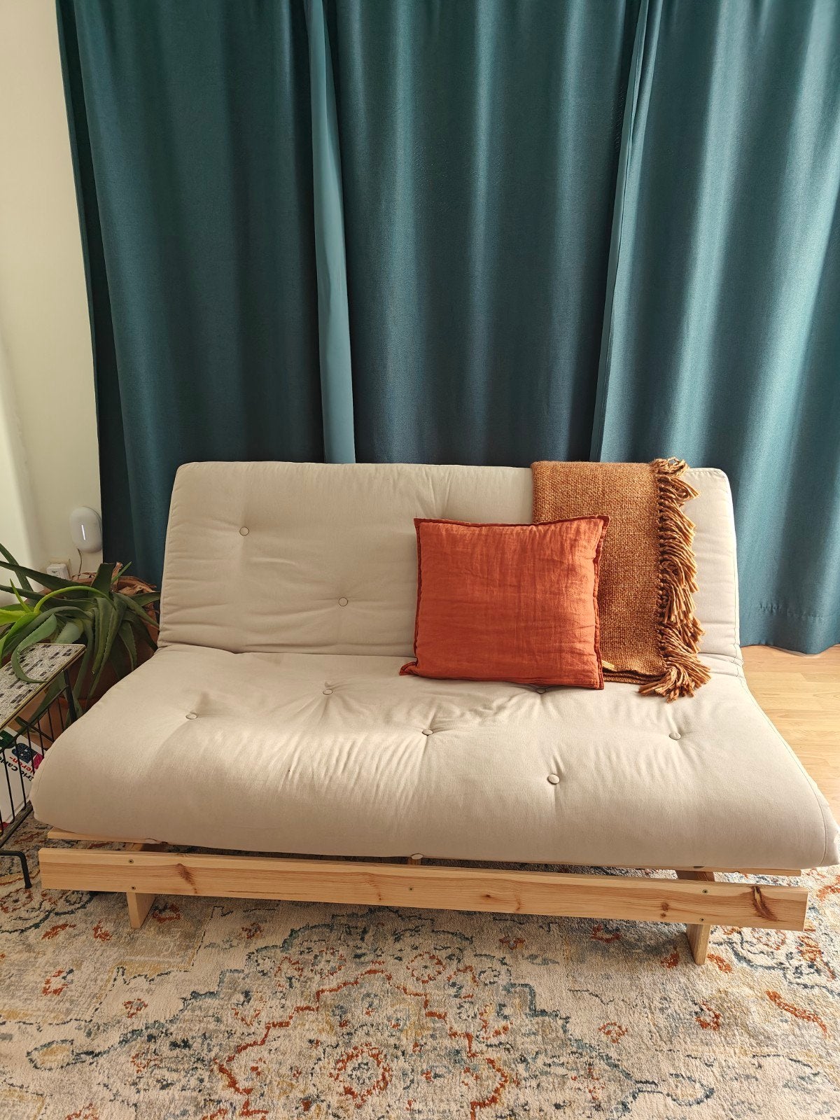 Zetelbed Karup Roots 160, Ophalen, Beige, Tweepersoons, Zo goed als nieuw