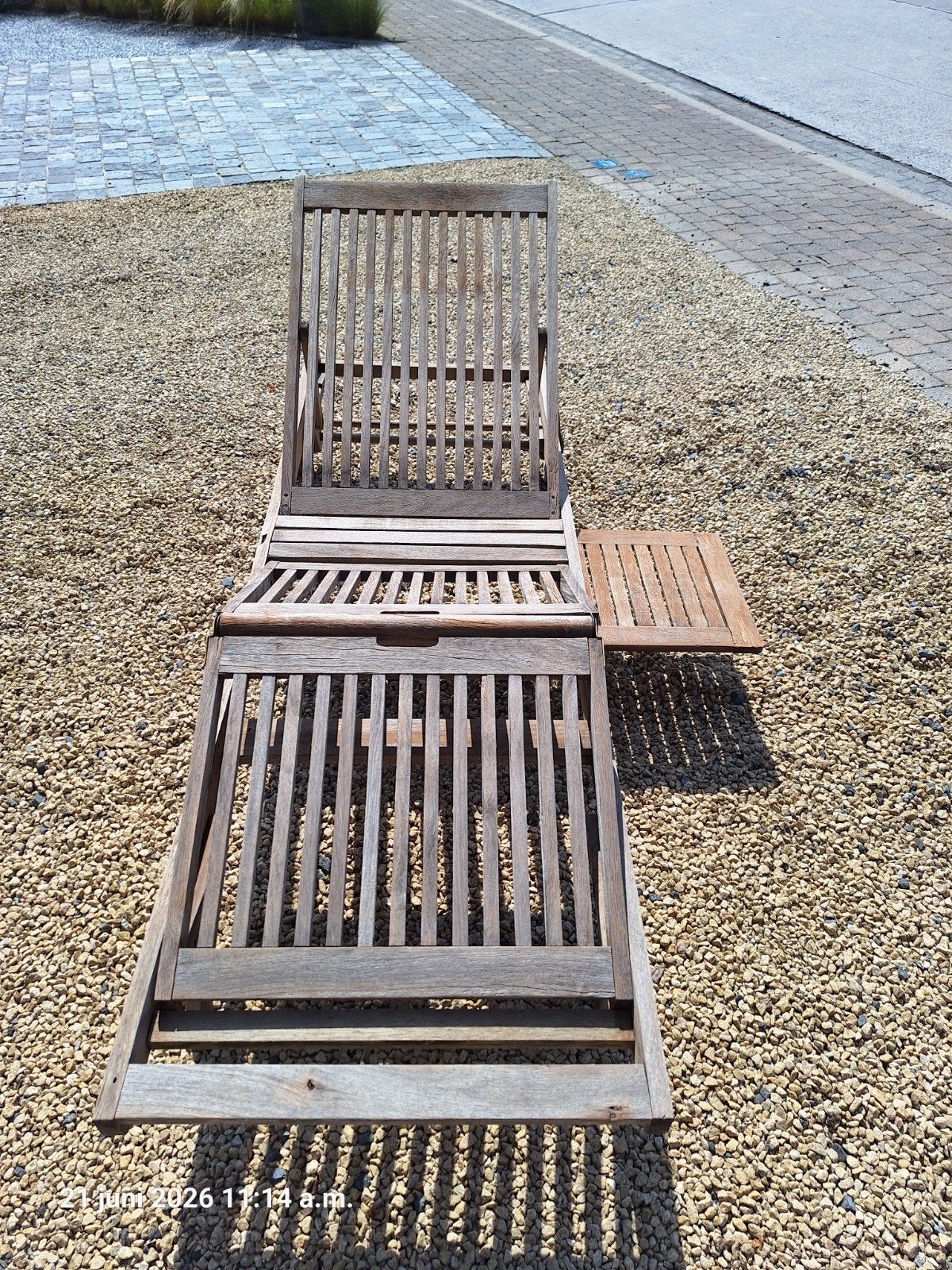 Chaise longue en teck massif, Enlèvement
