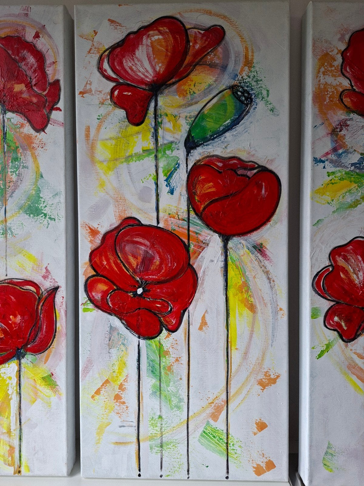 Canvas papaver/ klaproos., Antiek en Kunst, Kunst | Schilderijen | Modern, Ophalen of Verzenden, Bloemen