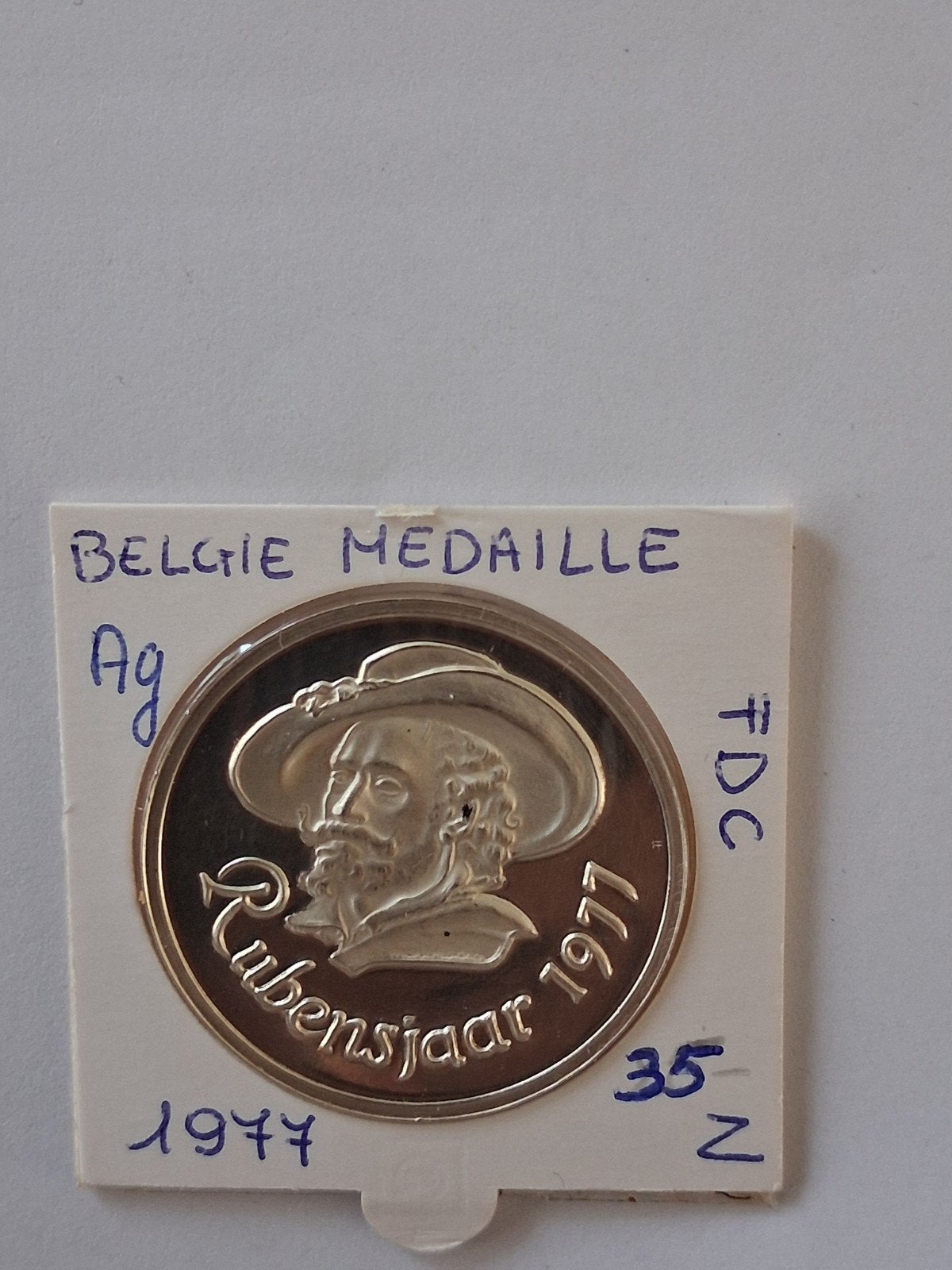 médaille belge 1977 AG, Timbres & Monnaies, Monnaies | Belgique, Enlèvement ou Envoi
