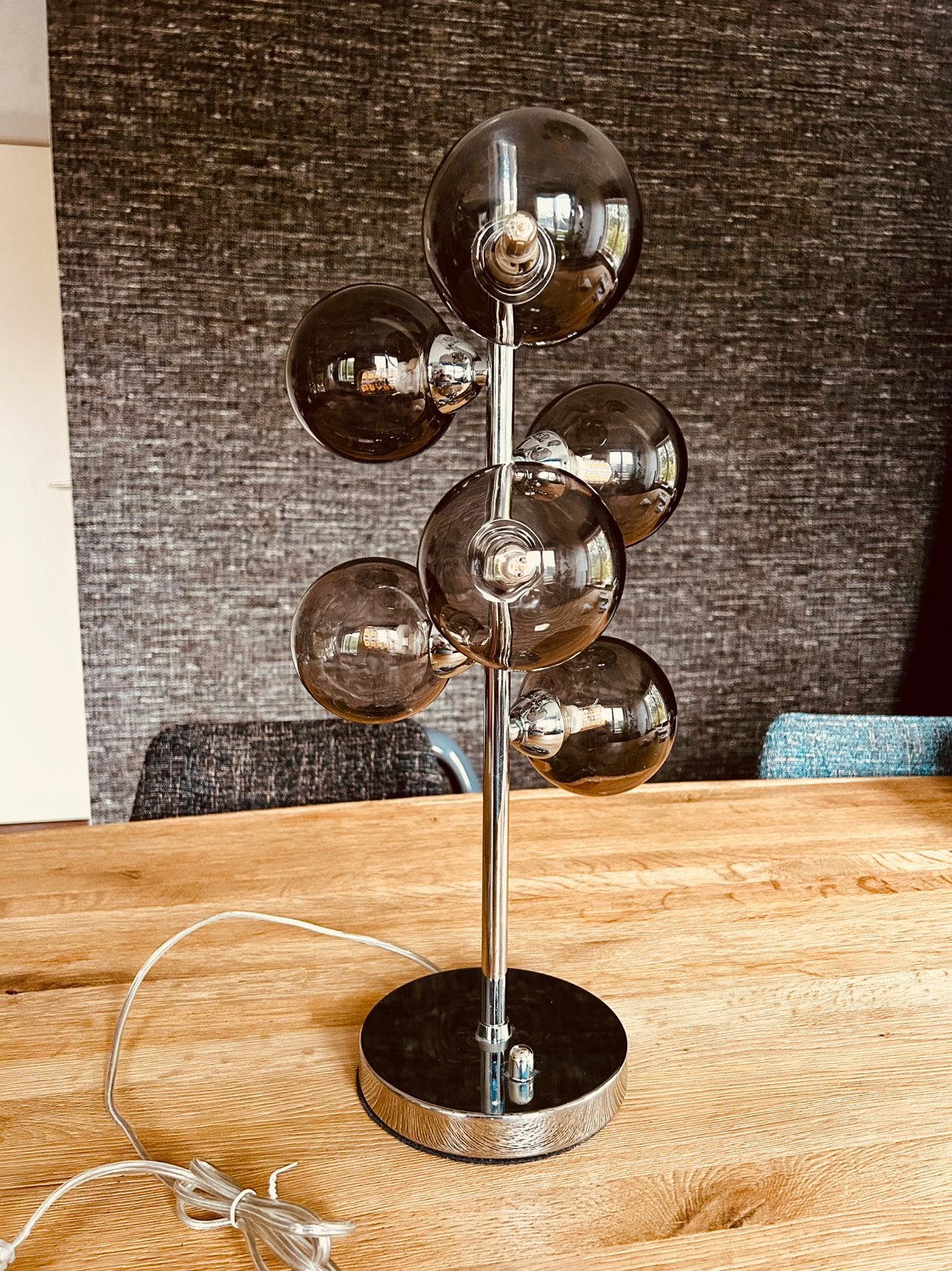 Lampe de table avec variateur, 50 cm, Argenté, Dimmable, Comme neuf