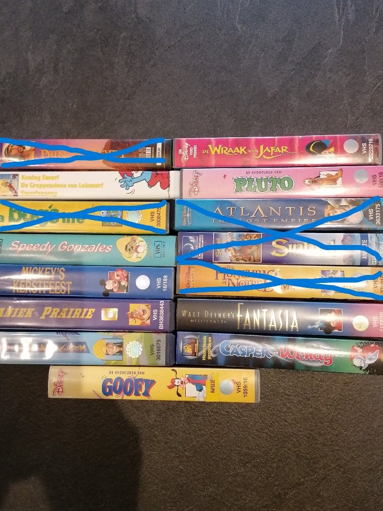 VHS tekenfilm 4, Sous-titré en néerlandais, Enlèvement ou Envoi, Dessin animé, Comme neuf