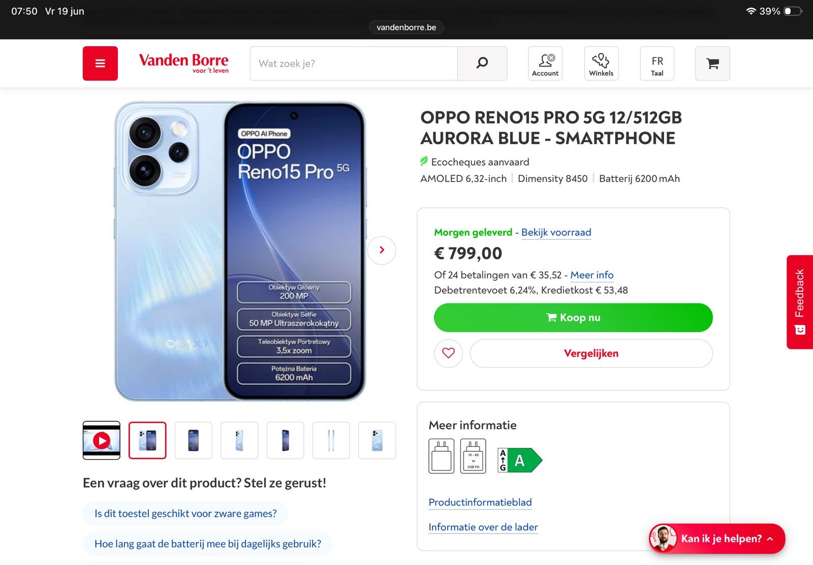 Oppo reno 15 pro smartphone, Ophalen, Zo goed als nieuw