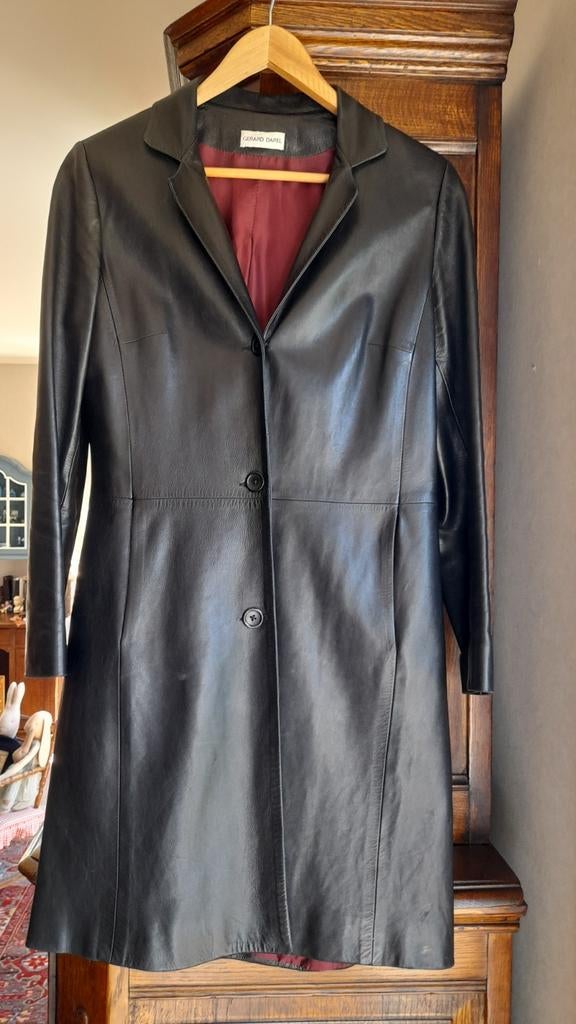 Dames kalfslederen mantel, Kleding | Dames, Jassen | Zomer, Ophalen of Verzenden, Maat 38/40 (M), Zwart