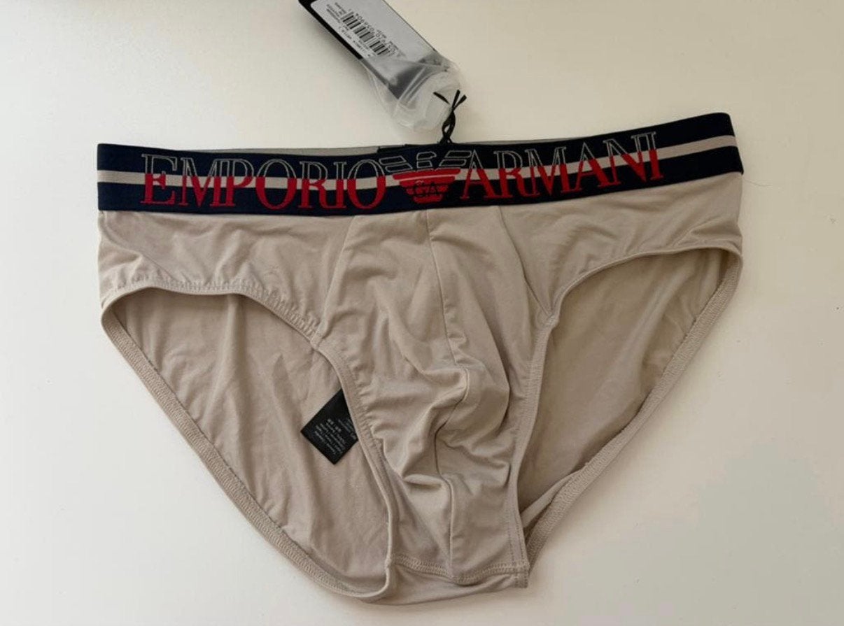 Culotte en microfibre Emporio Armani, Envoi, Beige, Slip