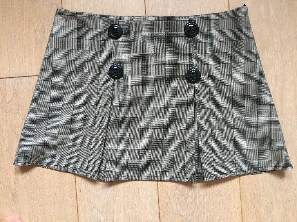 Rok grijs geruit maat T1 of 36, Kleding | Dames, Nieuw, Ophalen of Verzenden, Maat 36 (S), Grijs