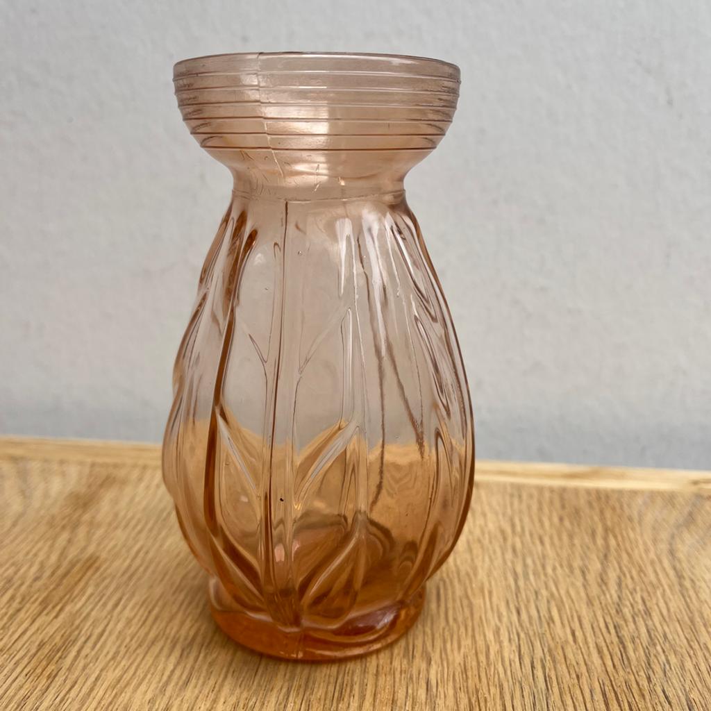 Art deco bollenvaasje / vaasje voor hyacinthen rosaline glas, Antiek en Kunst, Antiek | Vazen, Ophalen of Verzenden