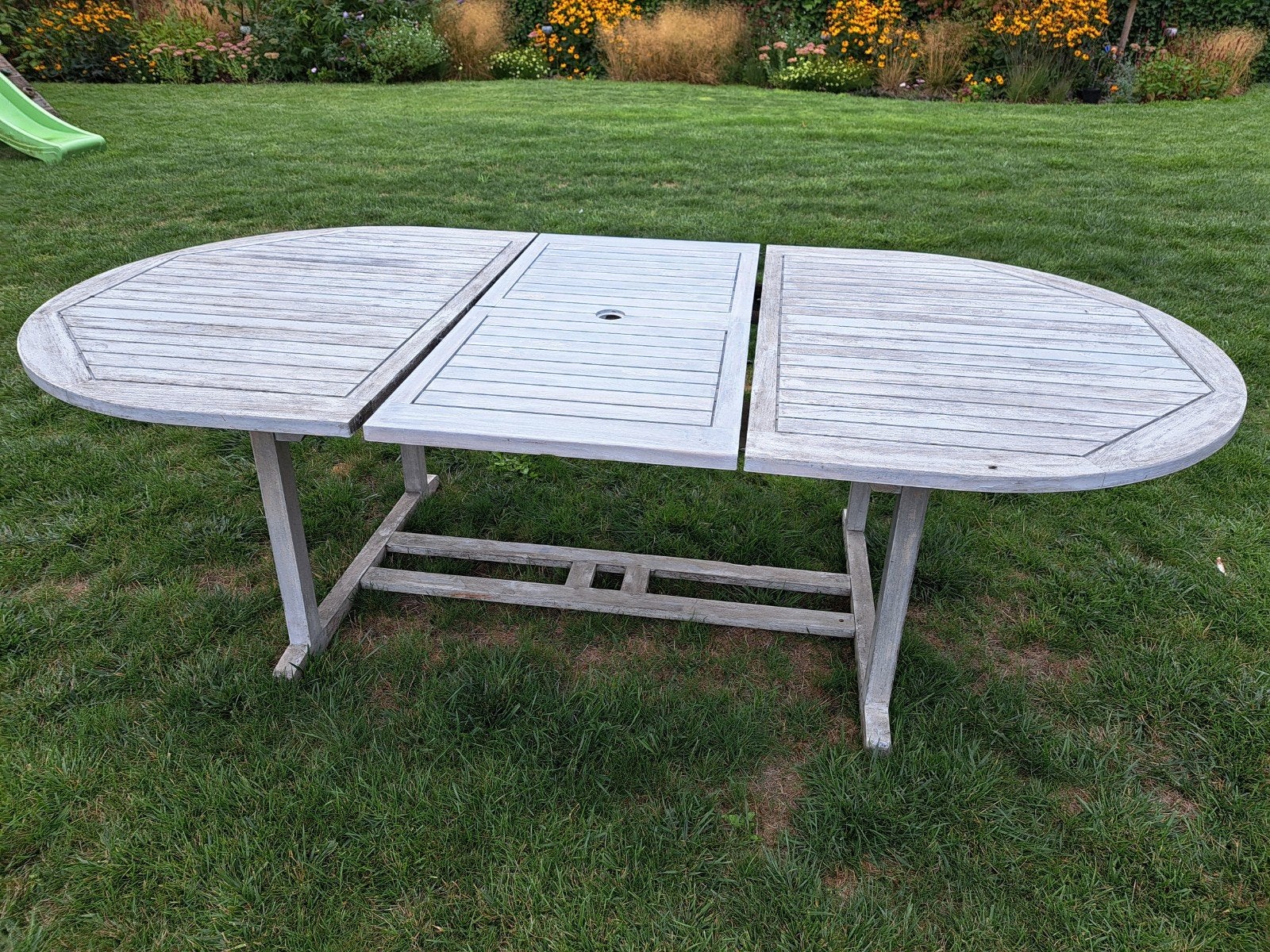 houten tuintafel 8pax, Tuin en Terras, Tuintafels, Ophalen, Gebruikt, Ovaal, Hout