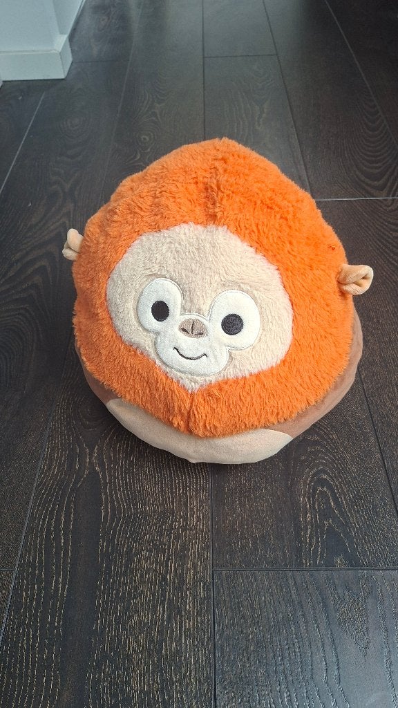 Grand singe orange en peluche et coussin douillet, Enfants & Bébés, Enlèvement ou Envoi, Comme neuf, Orange