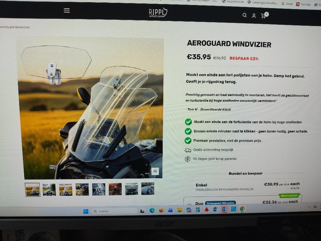 Aeroguard windvizier, Enlèvement, Neuf, Autres types, Overige merken