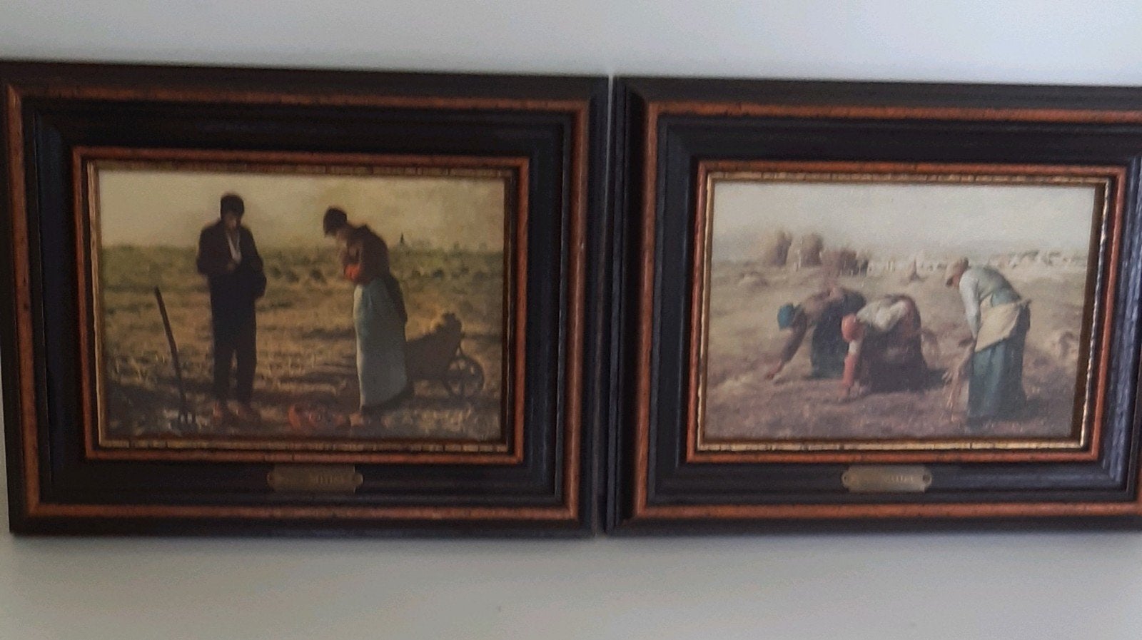2 REPRODUCTIES VAN JEAN-FRANCOIS MILLET, Antiek en Kunst, Ophalen