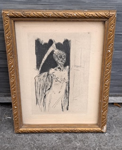 Gravure morts syphilitica de felicien rops, Enlèvement ou Envoi, Gravure