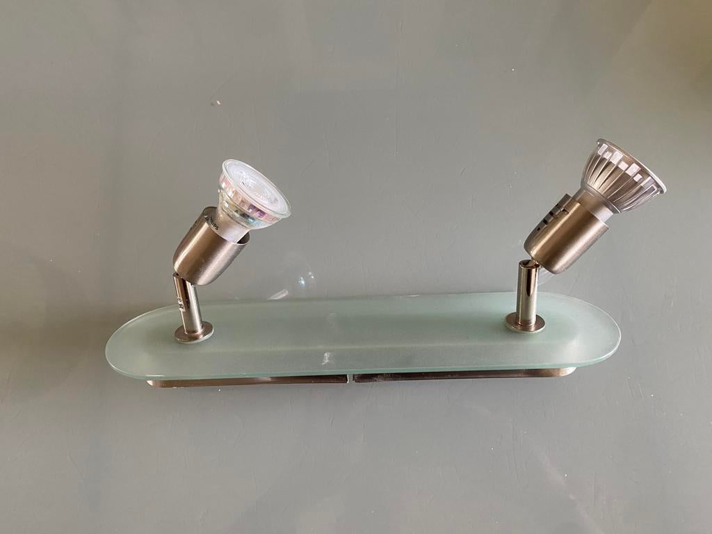 Plafonnier en verre dépoli., Maison & Meubles, Lampes | Plafonniers, Enlèvement, Comme neuf, Verre