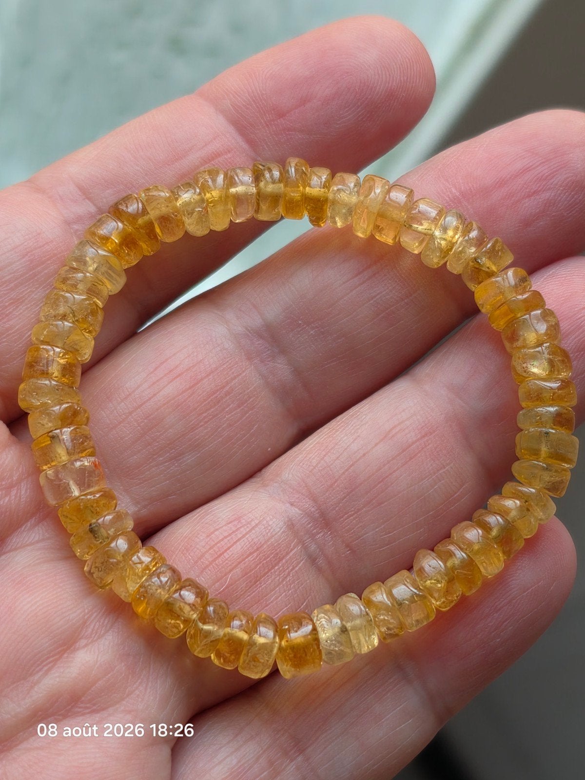 Bracelet élastique avec citrine naturelle, Enlèvement, Neuf