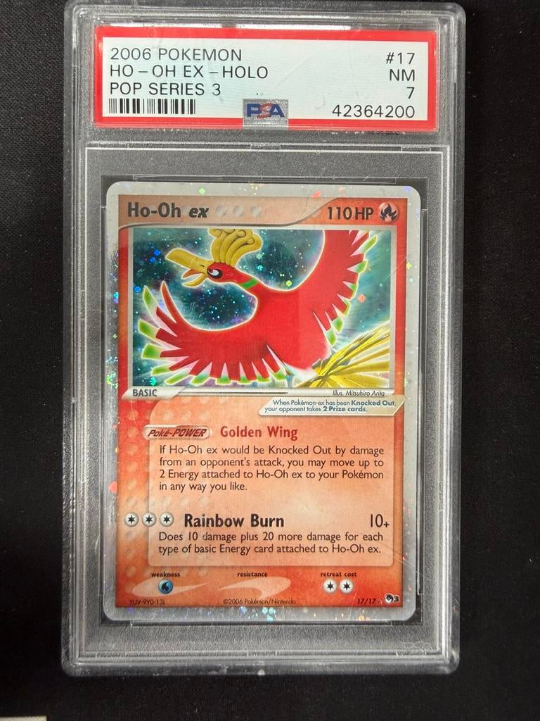 Ho-Oh EX #17 - PSA 7, Hobby en Vrije tijd, Verzamelkaartspellen | Pokémon, Zo goed als nieuw, Losse kaart, Ophalen of Verzenden
