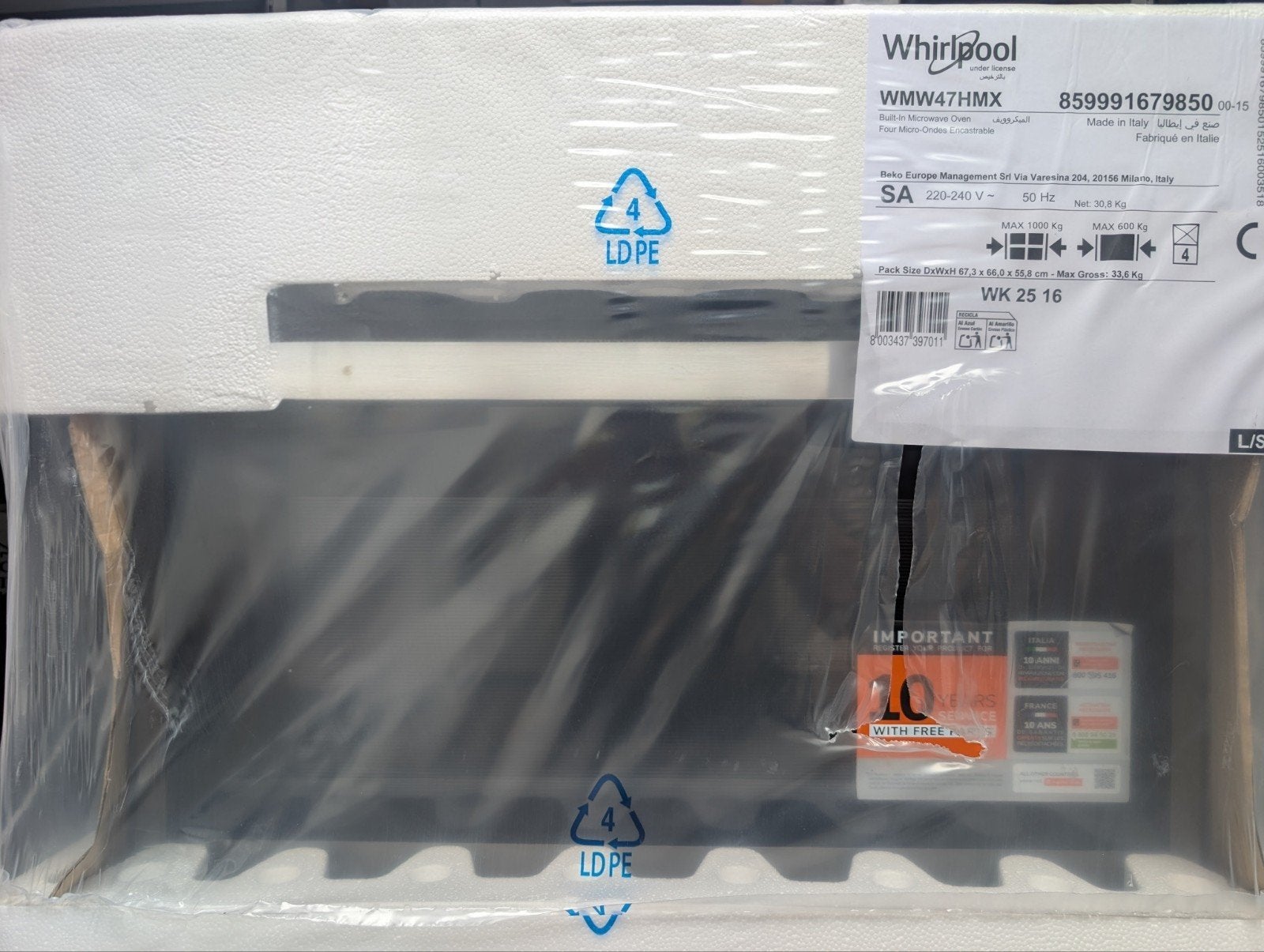 Whirlpool Combi Microgolfoven WMW47HMX, Elektronische apparatuur, Ophalen, Whirlpool