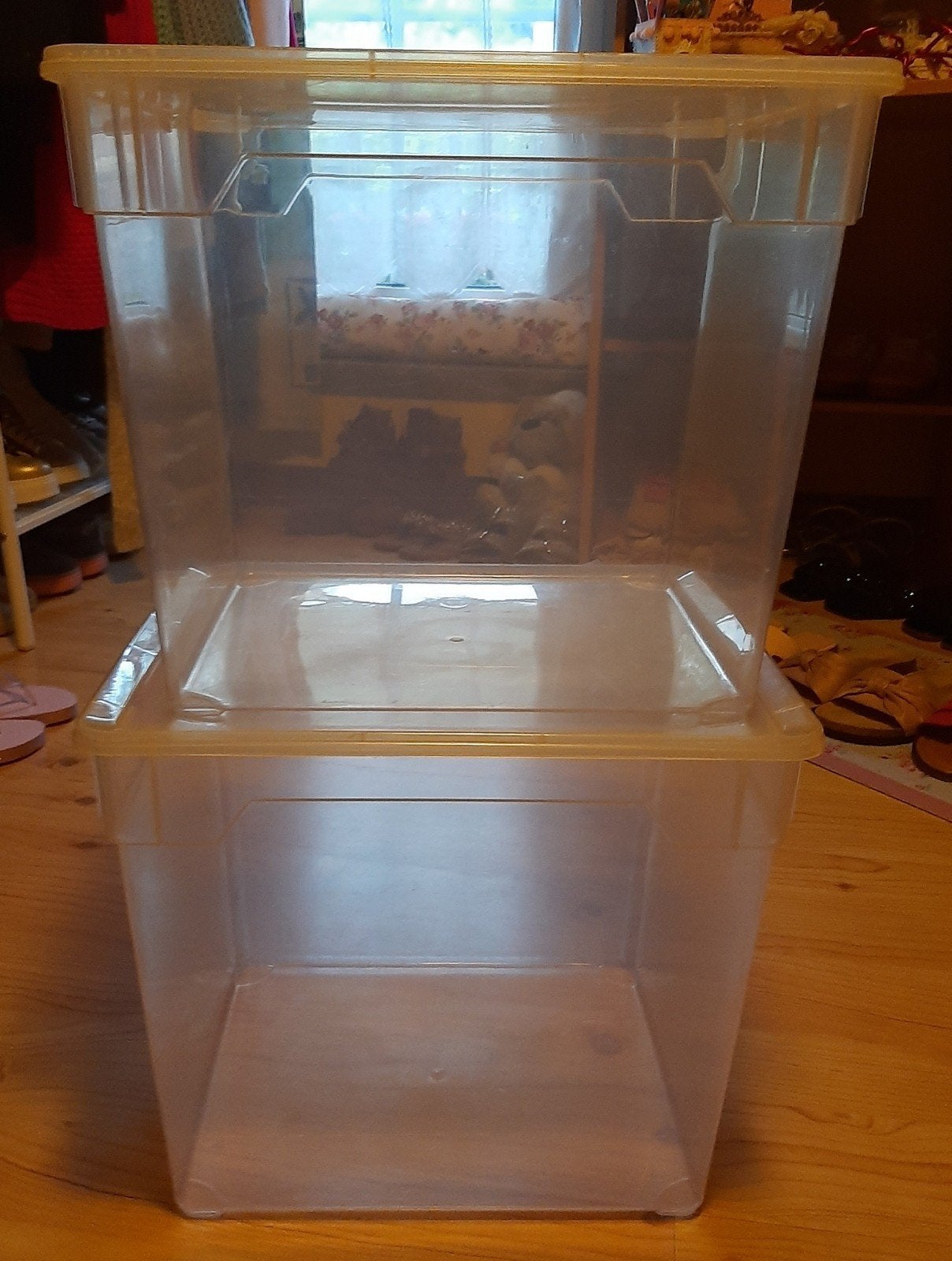 Lot de 2 boites de rangement en plastique, Moins de 35 cm, Enlèvement, Utilisé, Moins de 40 cm