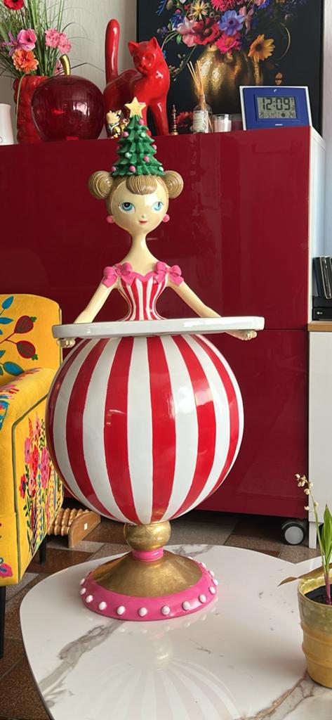 Beeld met schoteltje polyester floralux 77cm, Ophalen, Zo goed als nieuw