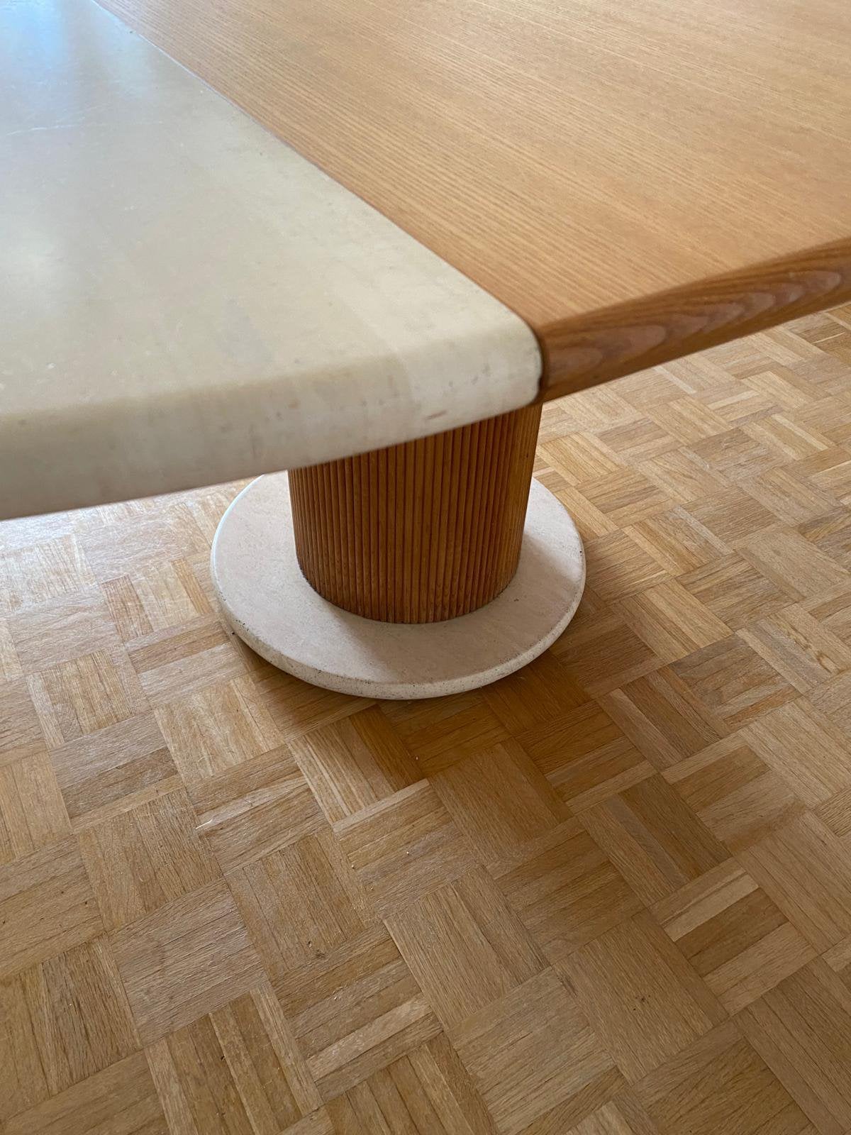 Prachtige ronde eettafel in Travertin, Huis en Inrichting, Ophalen, Zo goed als nieuw, Rond, Hedendaags