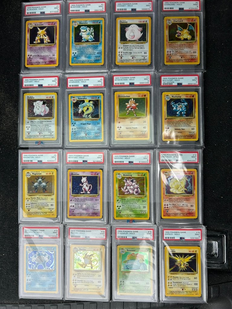 complete base holo set psa 9 (alle 16 kaartjes), Hobby en Vrije tijd, Verzamelkaartspellen | Pokémon, Ophalen of Verzenden