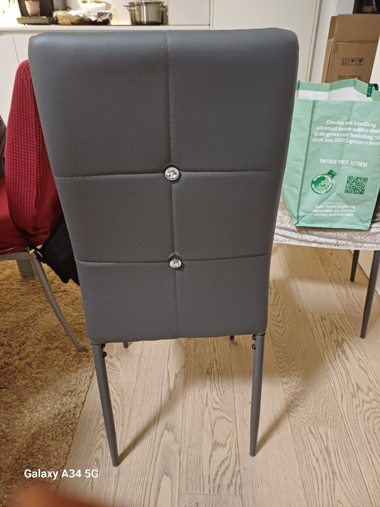 6 stoelen, Ophalen, Kunststof, Zo goed als nieuw, Grijs