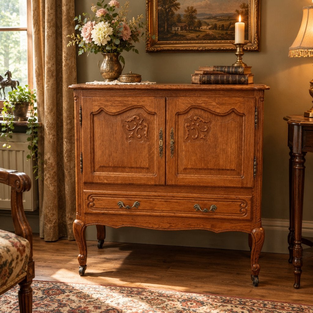 Louis XV Stijl barkast. Het kan geleverd worden., Huis en Inrichting, Ophalen, Gebruikt, Eikenhout, Met lade(s)