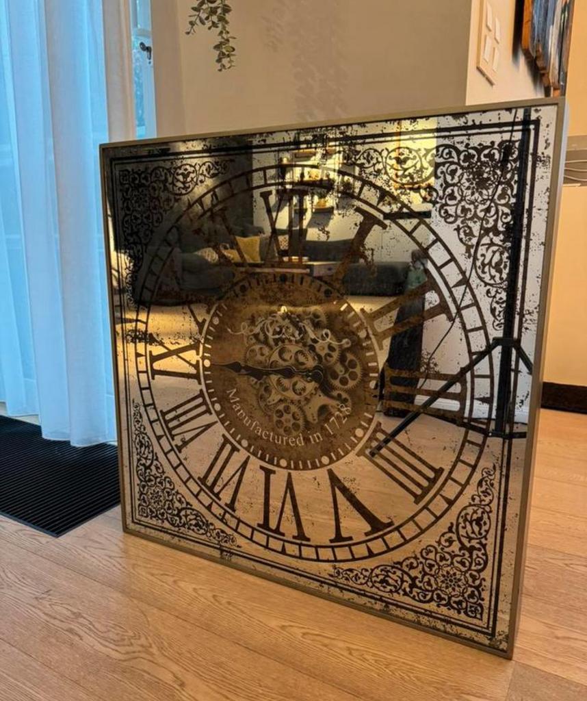 Wandklok, Huis en Inrichting, Ophalen, Zo goed als nieuw, Zilver