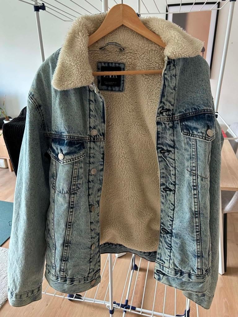 Warme Jeansvest ZARA heren, Kleding | Heren, Truien en Vesten, Ophalen, Maat 52/54 (L), Zara, Blauw