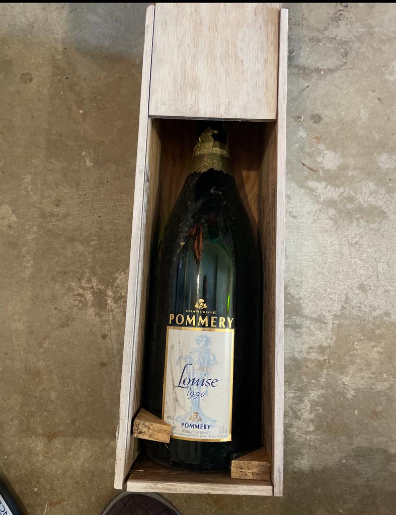 Champagne Louise Pommery uit Jerobeam, oogstjaar 1990., Verzamelen, Wijnen, Ophalen of Verzenden, Zo goed als nieuw, Champagne
