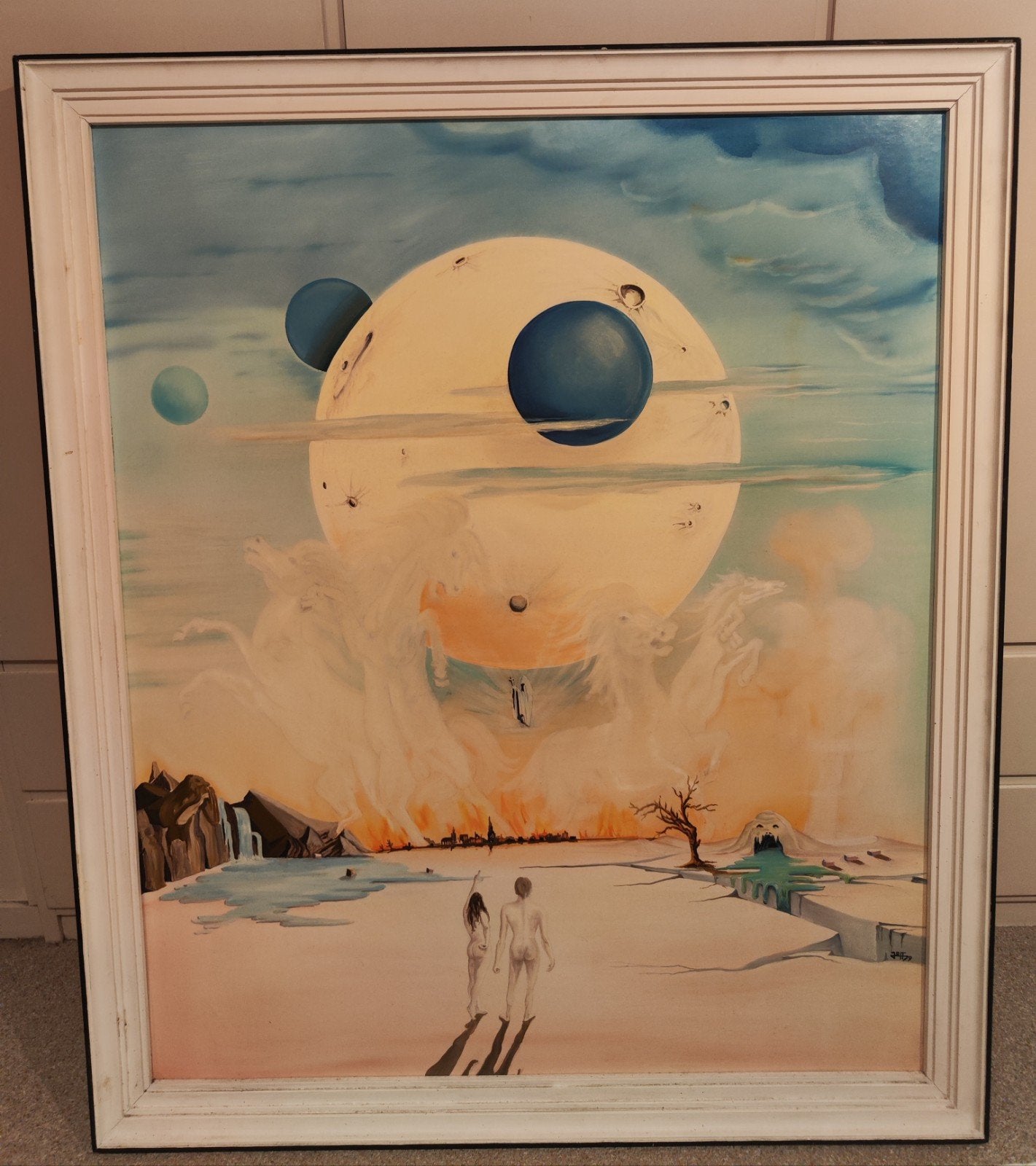 Tableau original surréaliste de Jef Van Beneden, Antiek en Kunst, Ophalen