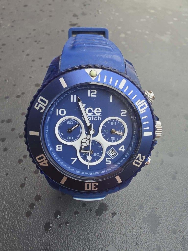 ICE WATCH chrono type Dune blauw diameter 44 mm, Kunststof, Gebruikt, Polshorloge, Kunststof