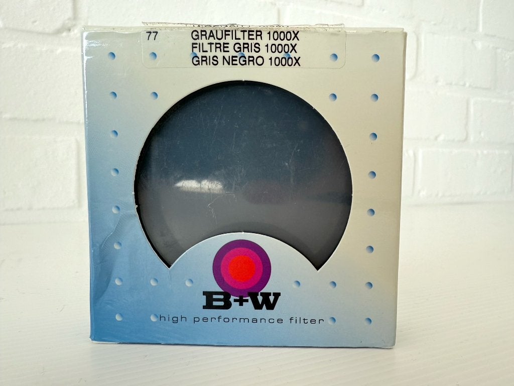B+W 77 mm ND 3.0 / 110 – 1000x grijsfilter – 10 stops, B+W, Inclusief opbergcase, Zo goed als nieuw, 70 tot 80 mm