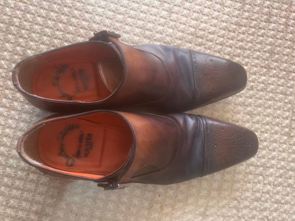 Santoni herenschoenen, Kleding | Heren, Schoenen, Ophalen, Bruin, Gespschoenen, Gedragen