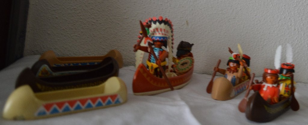 Playmobil indianen met kano's, Complete set, Zo goed als nieuw, Figuren, Historisch
