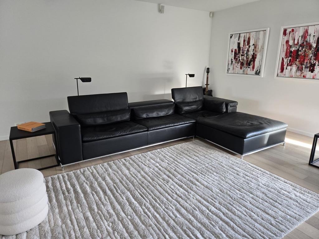 De Sede DS-7 zetel – Volledig leder – Select Black (zwart), Huis en Inrichting, Ophalen, Gebruikt, Leer, Vintage - Modern